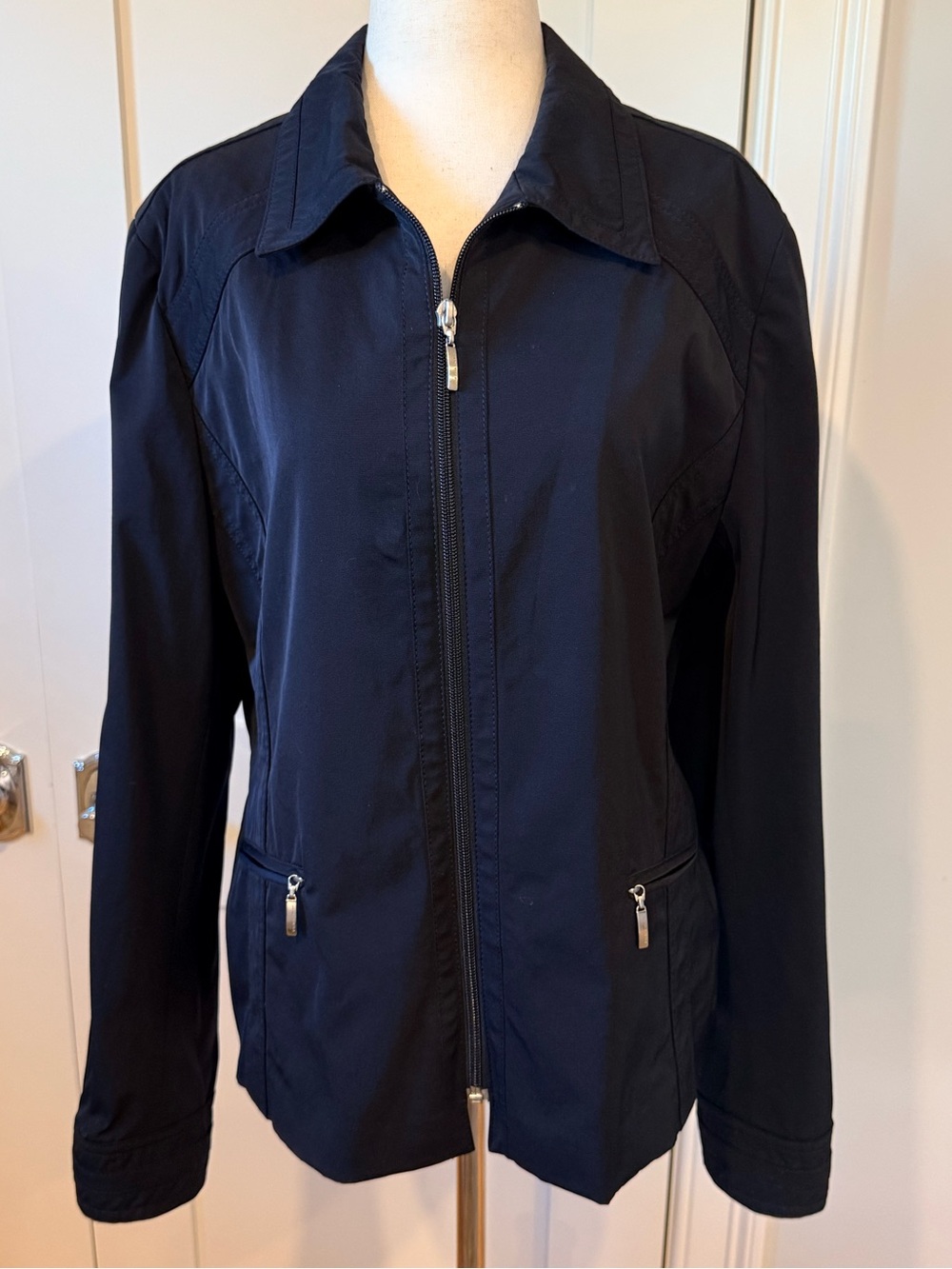 Escada Sport Black Zip-Front Utility Jacket